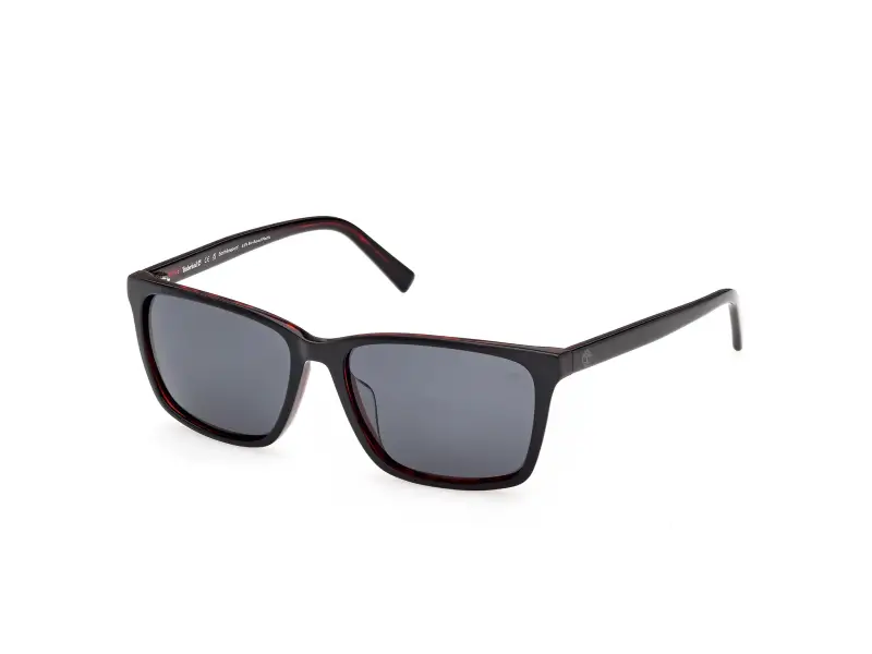 Uomo Timberland TB00073-H 65D Occhiali da sole Acetato Rosso Fumo Squadrata Polarizzata