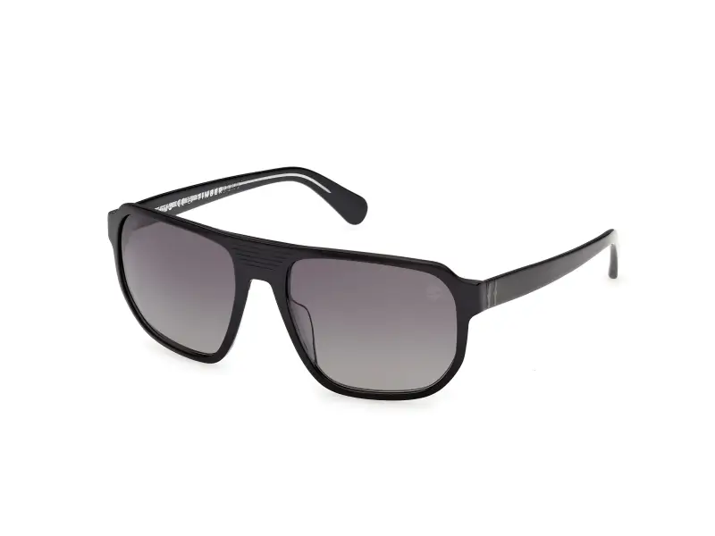 Uomo Timberland TB00075 01D Occhiali da sole Acetato Nero Fumo Squadrata Polarizzata