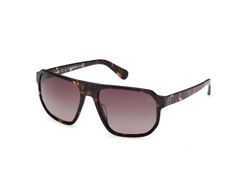 Uomo Timberland TB00075 52H Occhiali da sole Acetato Havana Marrone Squadrata Polarizzata