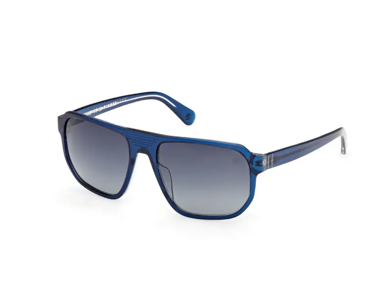 Uomo Timberland TB00075 90D Occhiali da sole Acetato Blu Blu Squadrata Polarizzata