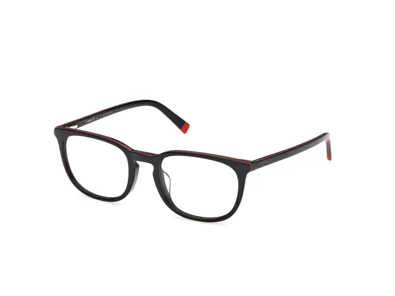 Uomo Timberland TB50096-H 001 Montature da vista Acetato Nero Rotonda Normale