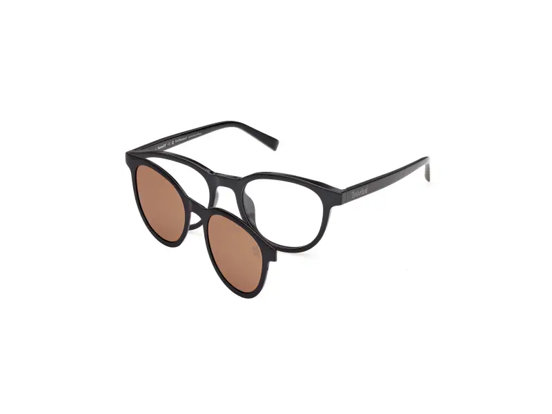 Uomo Timberland TB50100-H 005 Montature da vista Iniettato Nero Rotonda Normale