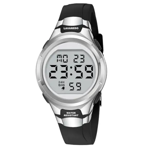 Timever Orologio da Donna con Cinturino in Silicone,Orologio Digitale da Donna con Sveglia,Cronometro,Data,Luce