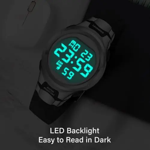 Timever Orologio da Donna con Cinturino in Silicone, Orologio Digitale da Donna con Sveglia, Cronometro, Data, Luce miniatura 3