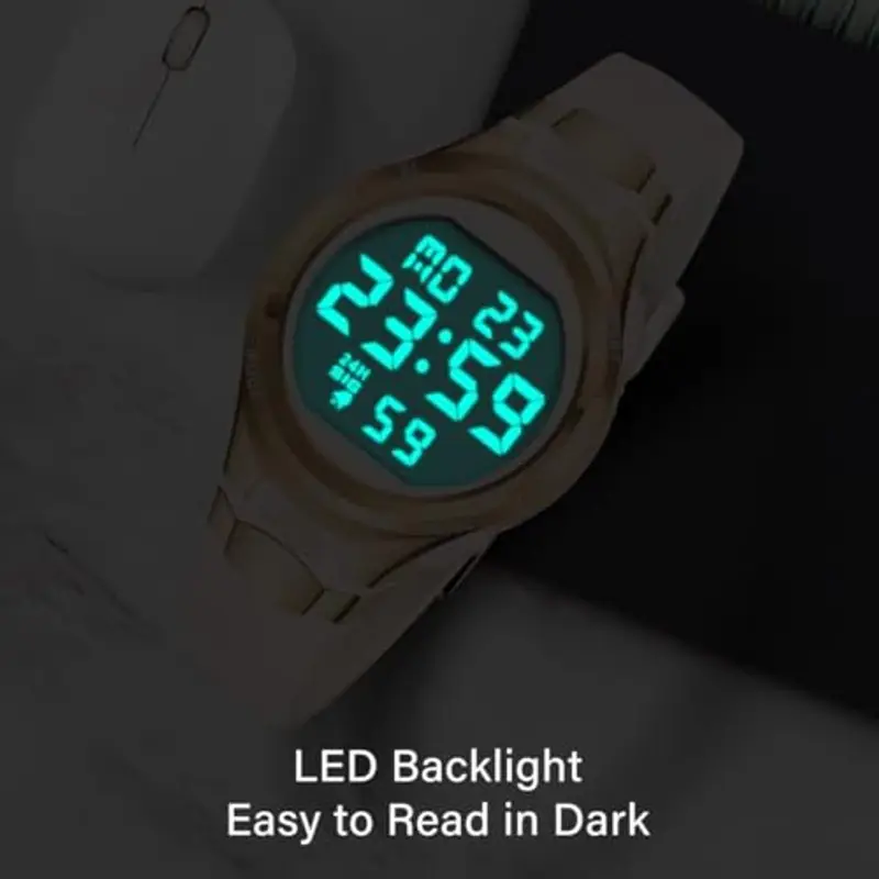 Timever Orologio da Donna con Cinturino in Silicone, Orologio Digitale da Donna con Sveglia, Cronometro, Data, Luce miniatura 3