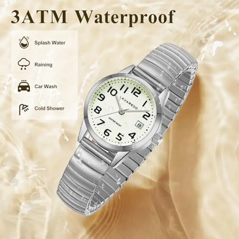 Timever Orologio da Donna Elegante al Quarzo Analogico - Cinturino in Acciaio Inossidabile - Quadrante con Numeri miniatura 2