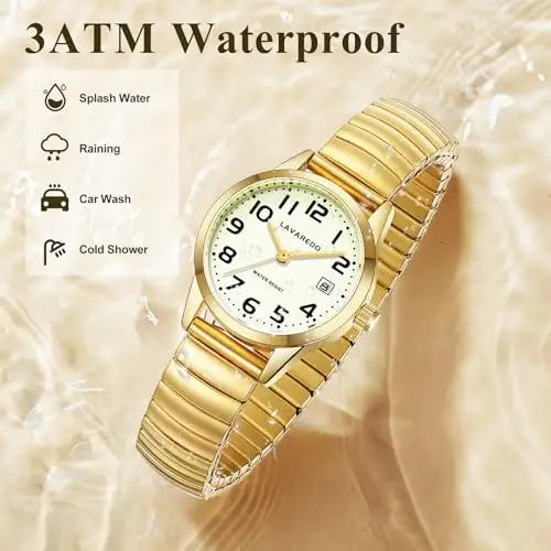 Timever Orologio da Donna Elegante al Quarzo Analogico - Cinturino in Acciaio Inossidabile - Quadrante con Numeri miniatura 3