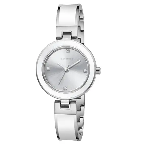 Timever Orologio da Donna Elegante al Quarzo Analogico - Cinturino in Acciaio Inossidabile con Casetta Diamantata miniatura 2