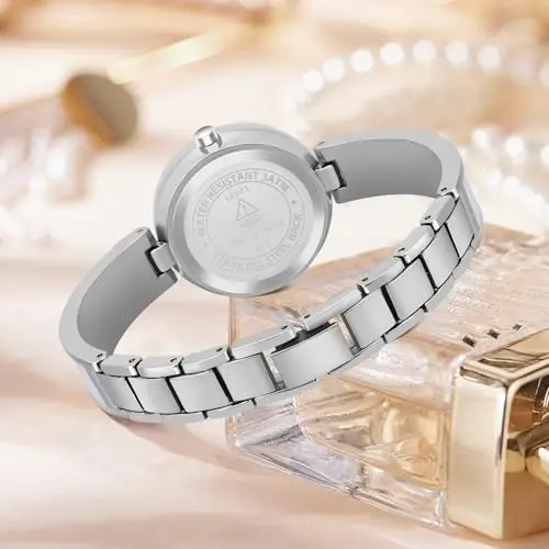 Timever Orologio da Donna Elegante al Quarzo Analogico - Cinturino in Acciaio Inossidabile con Casetta Diamantata miniatura 3