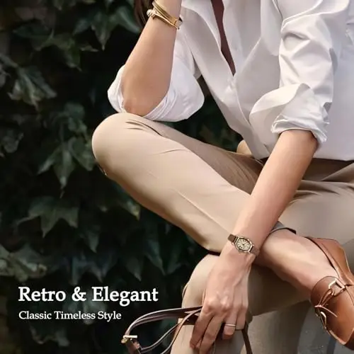 Timever Orologio da Donna Elegante Vintage al Quarzo - Cinturino in Pelle con Numeri Romani - Resistente all'Acqua 3 miniatura 3