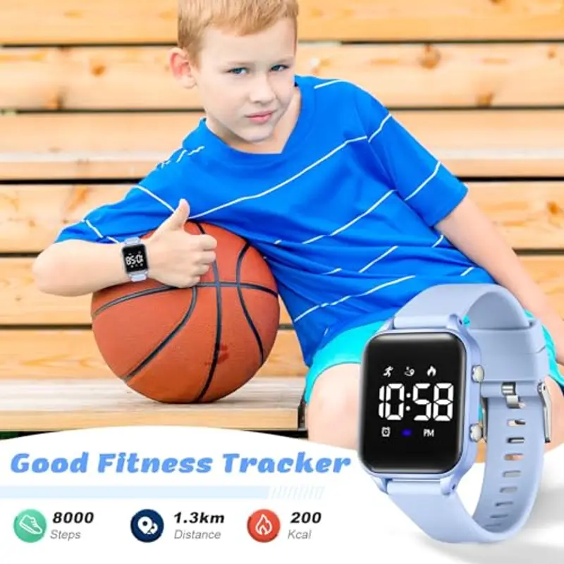 Timever Orologio digitale bambina bambini con contapassi, sveglia, cronometro, luce, data-Orologio per Ragazzi e Ragazze senza app e telefono con cinturino in silicone miniatura 3