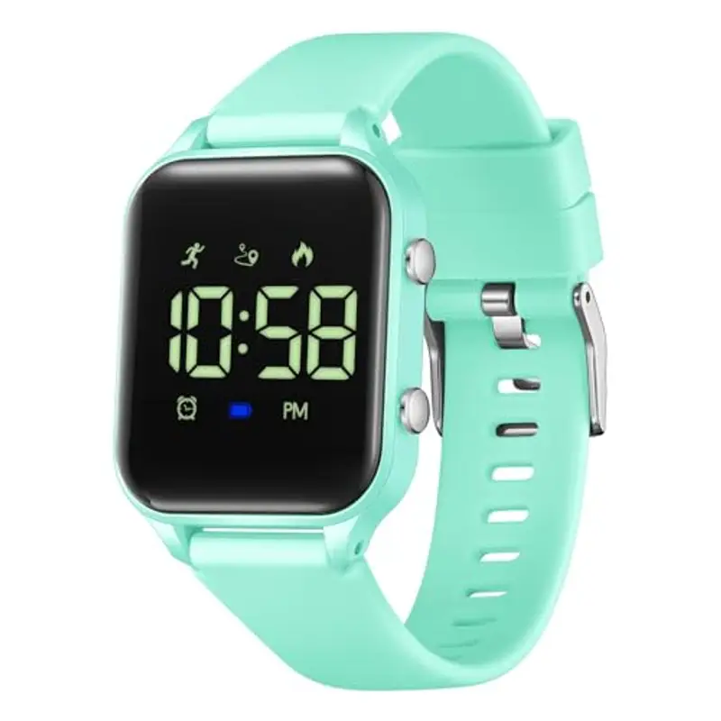 Timever Orologio digitale per bambini e bambine, con contapassi, sveglia, cronometro, luce, orologio da polso sportivo