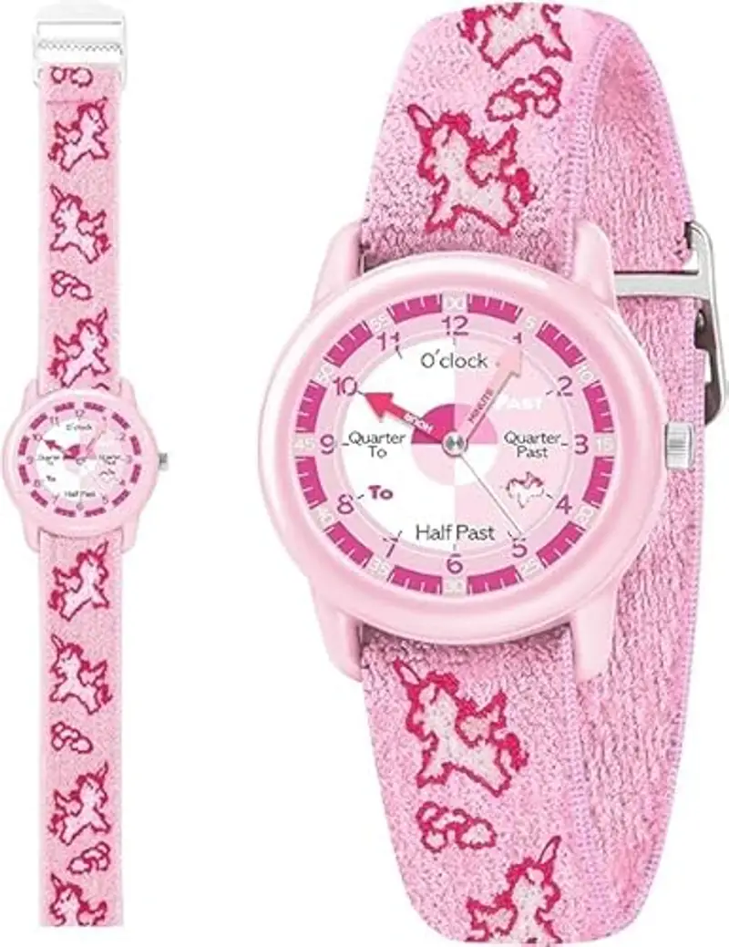 Timever Orologio per Bambino,Orologio Analogico al Quarzo per Ragazzi e Ragazze con Cinturini in Tessuto Elastico e Farfalle/Dinosauri/Fiori,Regalo per Bambini dai 3 ai 12 Anni