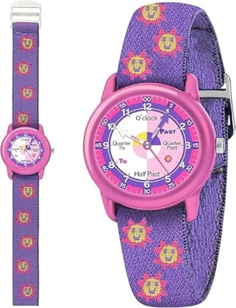 Timever Orologio per Bambino,Orologio Analogico al Quarzo per Ragazzi e Ragazze con Cinturini in Tessuto Elastico e Farfalle/Dinosauri/Fiori,Regalo per Bambini dai 3 ai 12 Anni