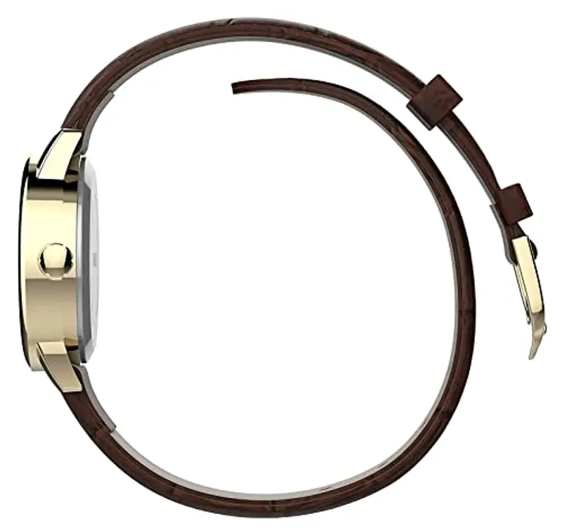 Timex Easy Reader T20071 Orologio da donna con cinturino in pelle marrone da 25 mm miniatura 3
