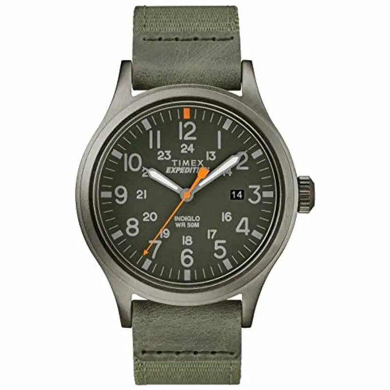 Timex Orologio Analogico Quarzo da Uomo con Cinturino in Tessuto TW4B14000, Verde (Dark/Silver/Green)