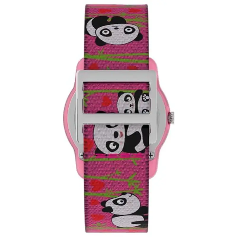 Timex Orologio Analogico Quarzo Unisex Bambini con Cinturino in Tessuto TW7C77100, Multicolore (Panda/Rosa) miniatura 2