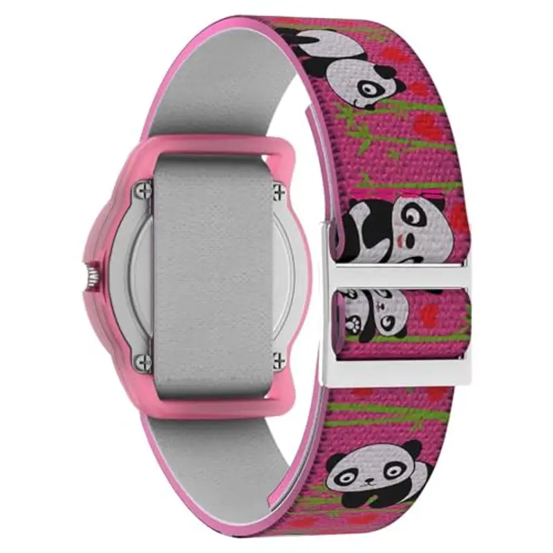 Timex Orologio Analogico Quarzo Unisex Bambini con Cinturino in Tessuto TW7C77100, Multicolore (Panda/Rosa) miniatura 3
