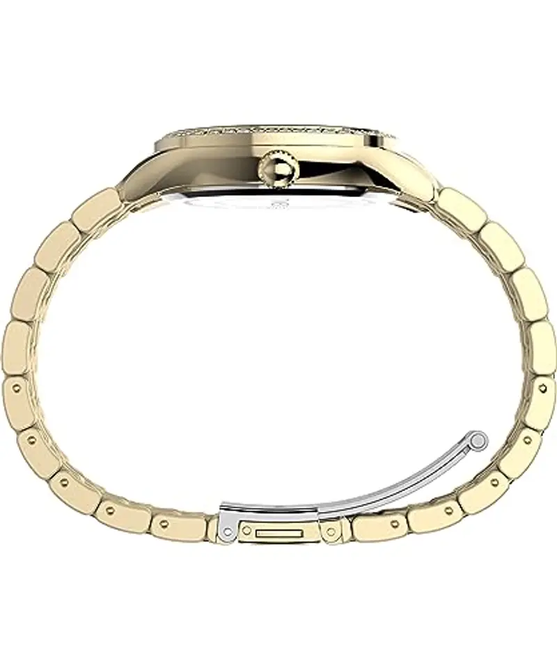 Timex Orologio da donna Trend, 36 mm, cinturino in acciaio inox, quadrante dorato, cassa dorata TW2W17600 miniatura 2