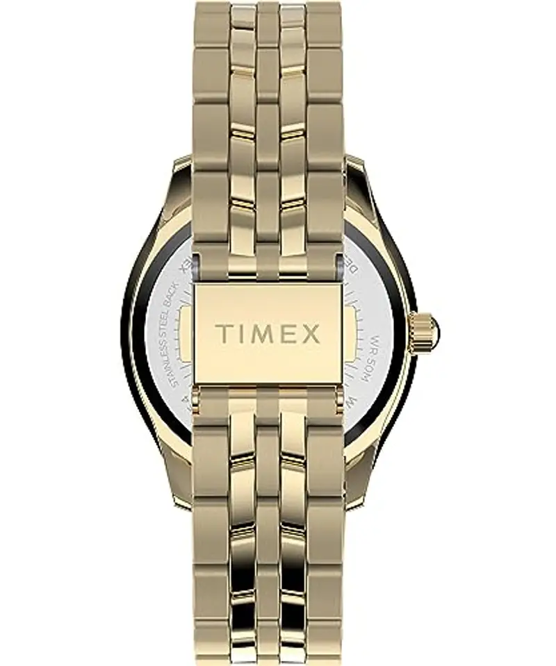Timex Orologio da donna Trend, 36 mm, cinturino in acciaio inox, quadrante dorato, cassa dorata TW2W17600 miniatura 3