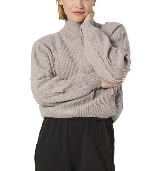 Fray Mock W - maglione - donna Beige