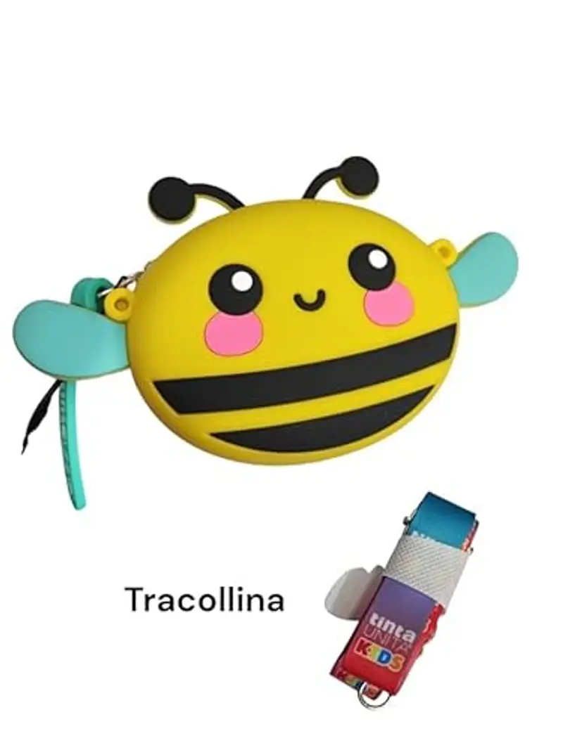 tinta unita MINI BORSA CON TRACOLLA KIDS BORSINA IN SILICONE POOL OVER API COCCINELLA GATTO PIPISTRELLO miniatura 3