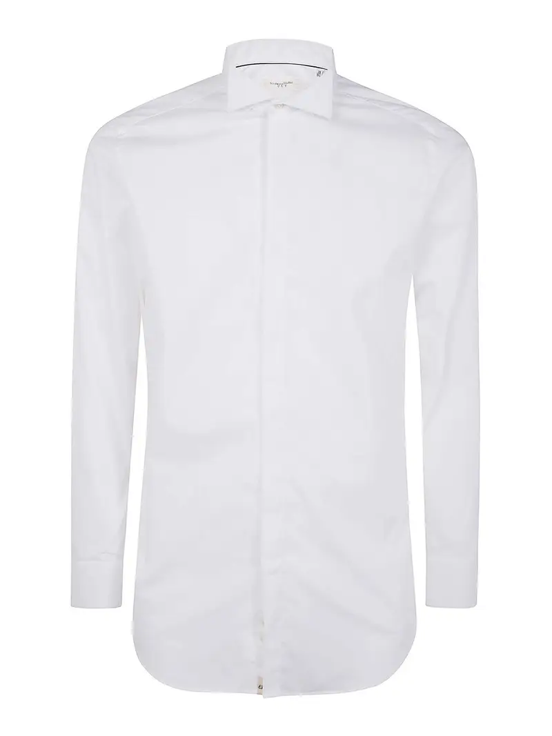 Camicia da tratto in cotone classico Bianco