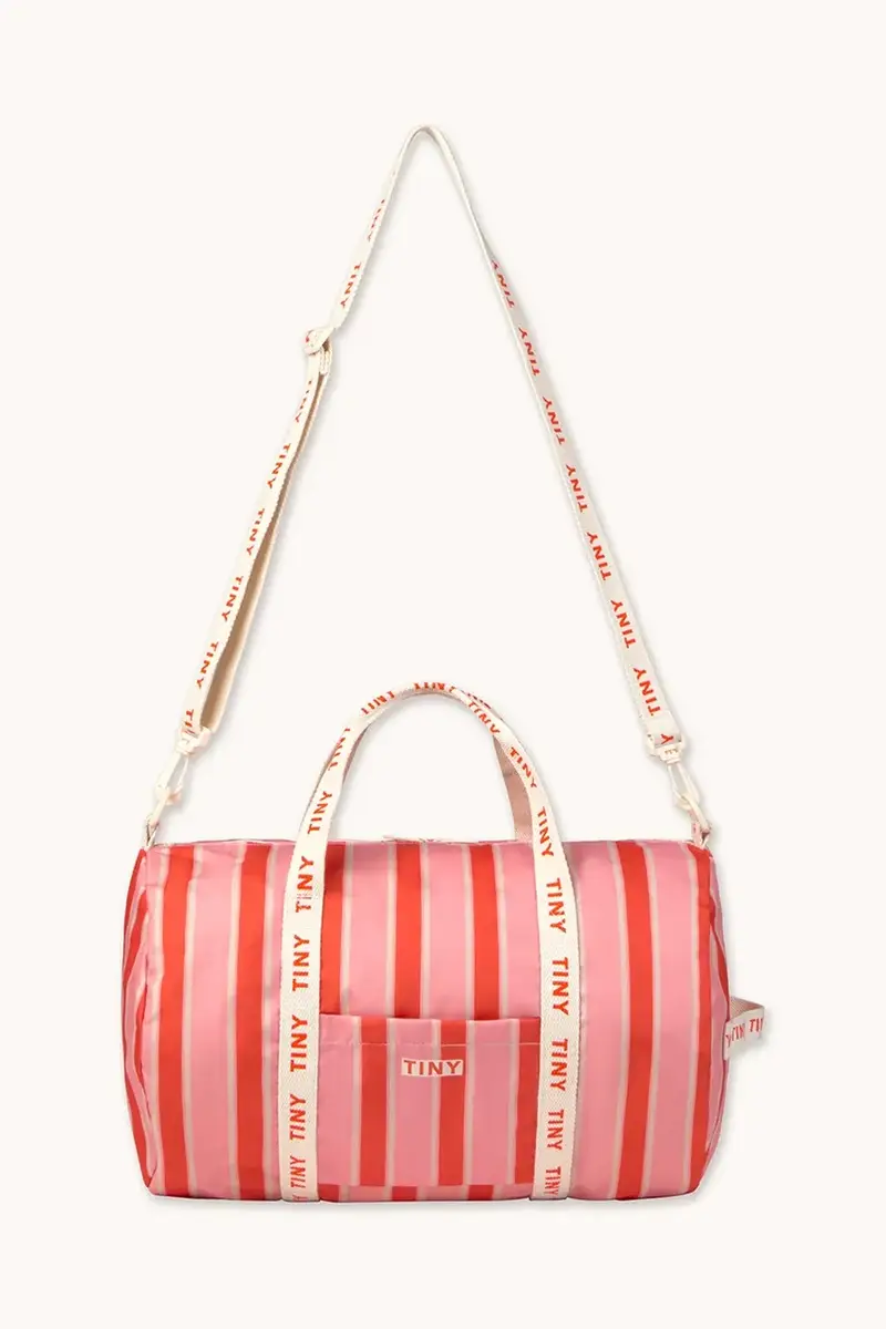 borsa bambino/a RETRO STRIPES DUFFLE BAG colore rosa AW25-546 miniatura 2
