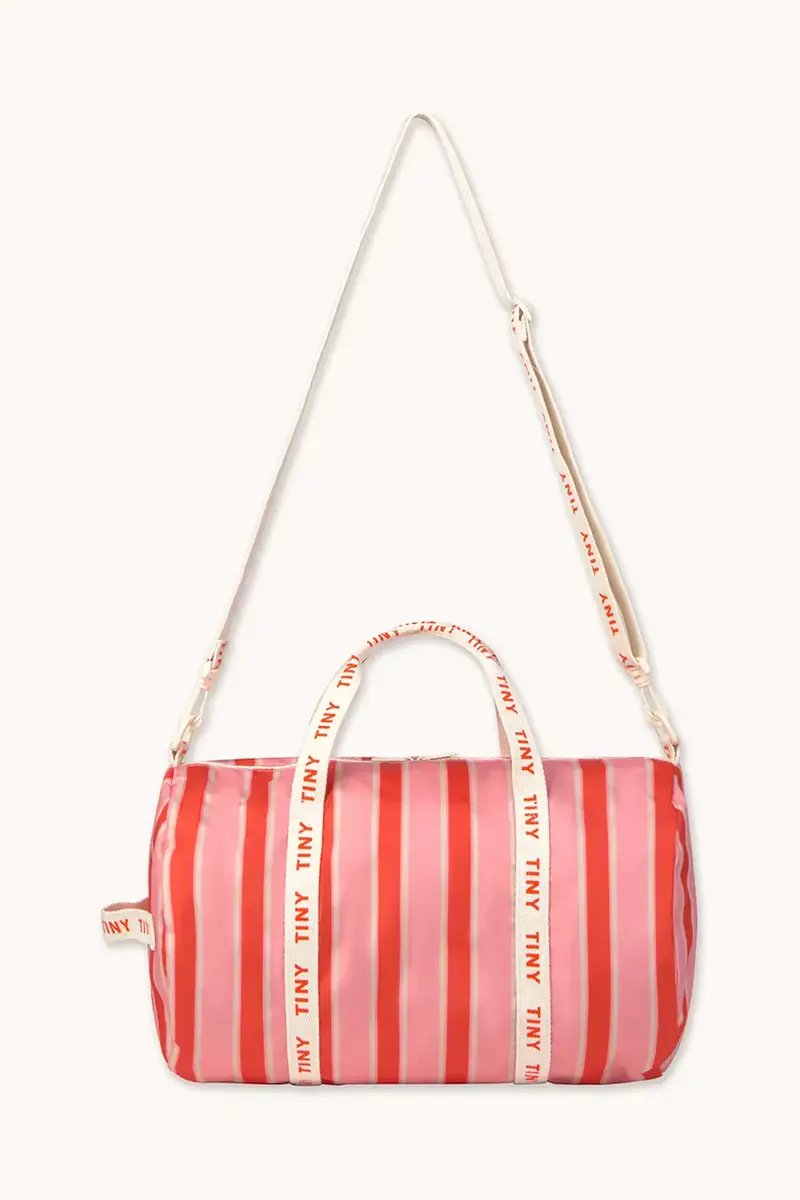 borsa bambino/a RETRO STRIPES DUFFLE BAG colore rosa AW25-546 miniatura 3