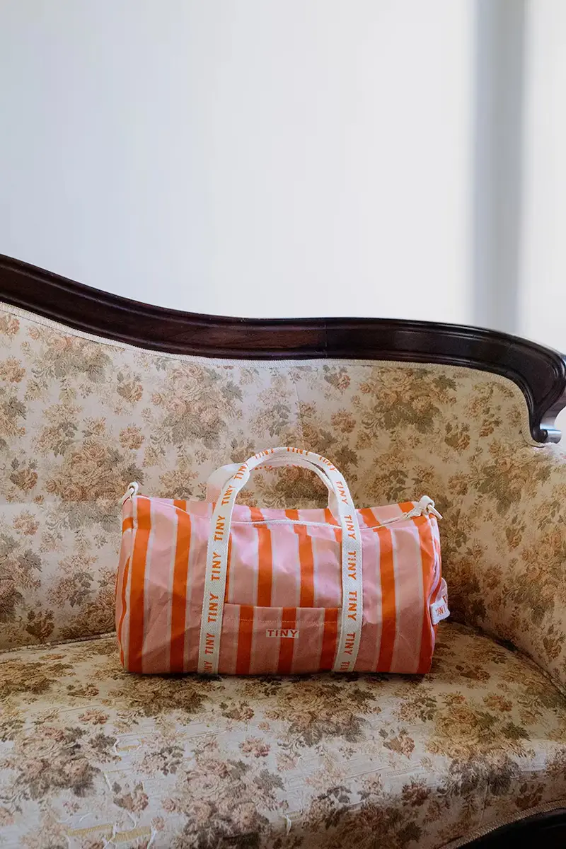 borsa bambino/a RETRO STRIPES DUFFLE BAG colore rosa AW25-546