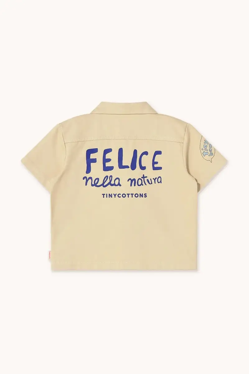 camicia di cotone per bambini ARTSY TREE SHIRT colore beige SS25-201 miniatura 3