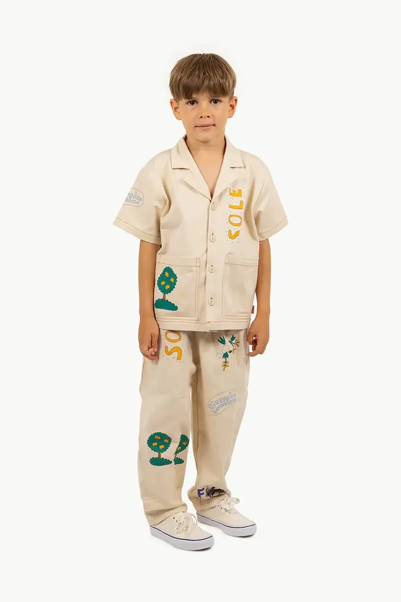 camicia di cotone per bambini ARTSY TREE SHIRT colore beige SS25-201 miniatura 4