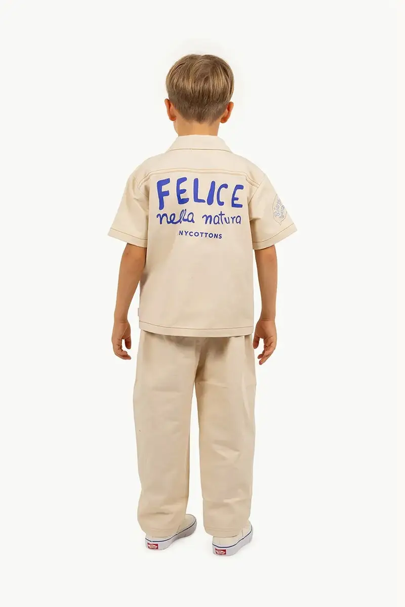 camicia di cotone per bambini ARTSY TREE SHIRT colore beige SS25-201 miniatura 5