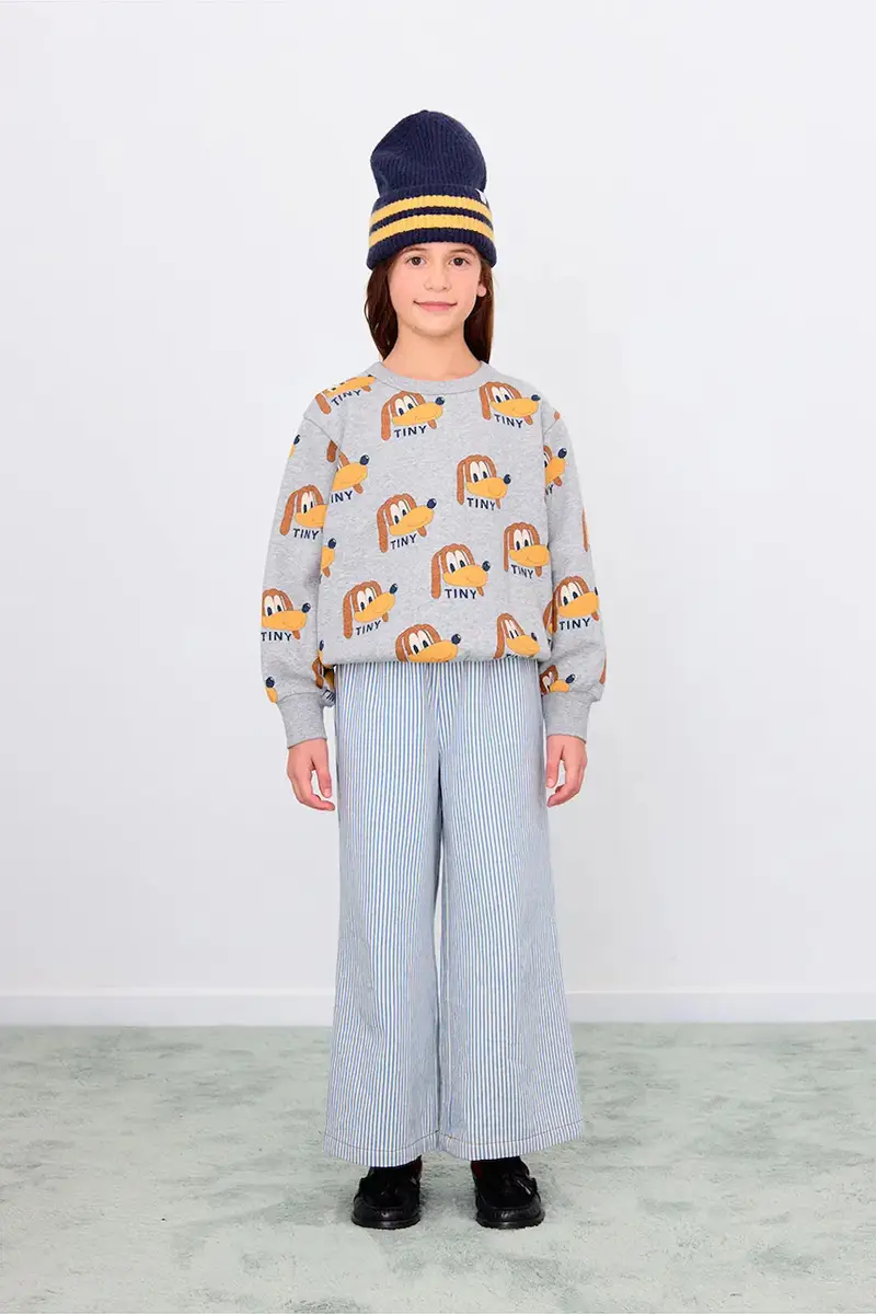 felpa in cotone bambino/a DOGS SWEATSHIRT colore grigio AW25-067 miniatura 4