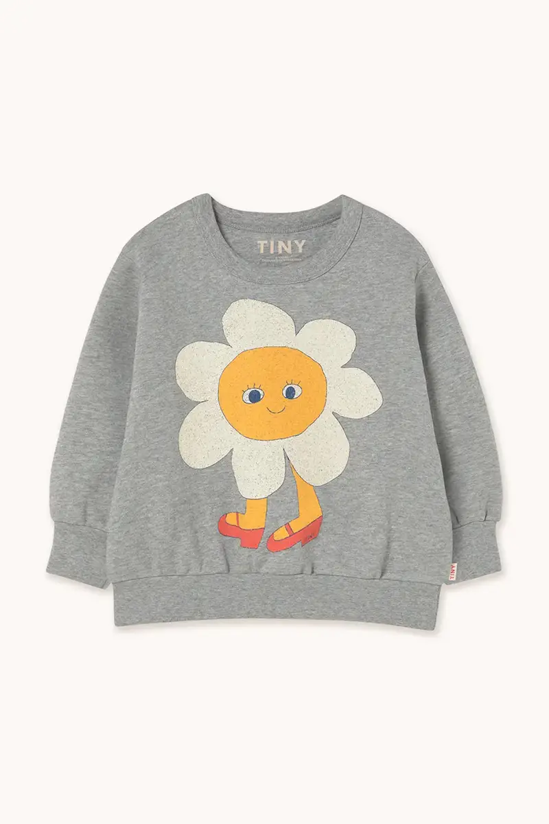 felpa in cotone bambino/a FLOWER GRAPHIC SWEATSHIRT colore grigio AW25-287 miniatura 2