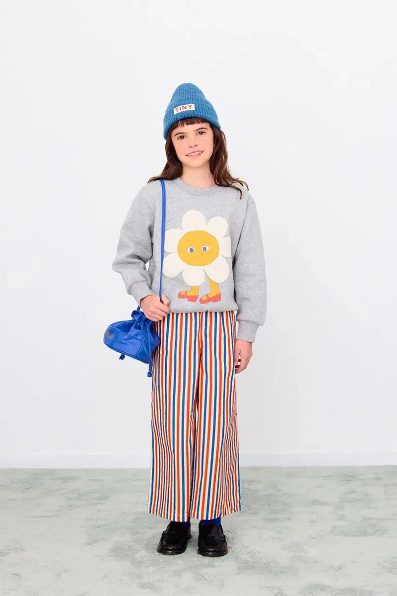 felpa in cotone bambino/a FLOWER GRAPHIC SWEATSHIRT colore grigio AW25-287 miniatura 4