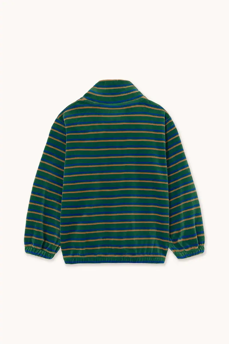 felpa per bambini DUO STRIPES MOCKNECK SWEATSHIRT colore verde AW25-251 Turchese miniatura 3