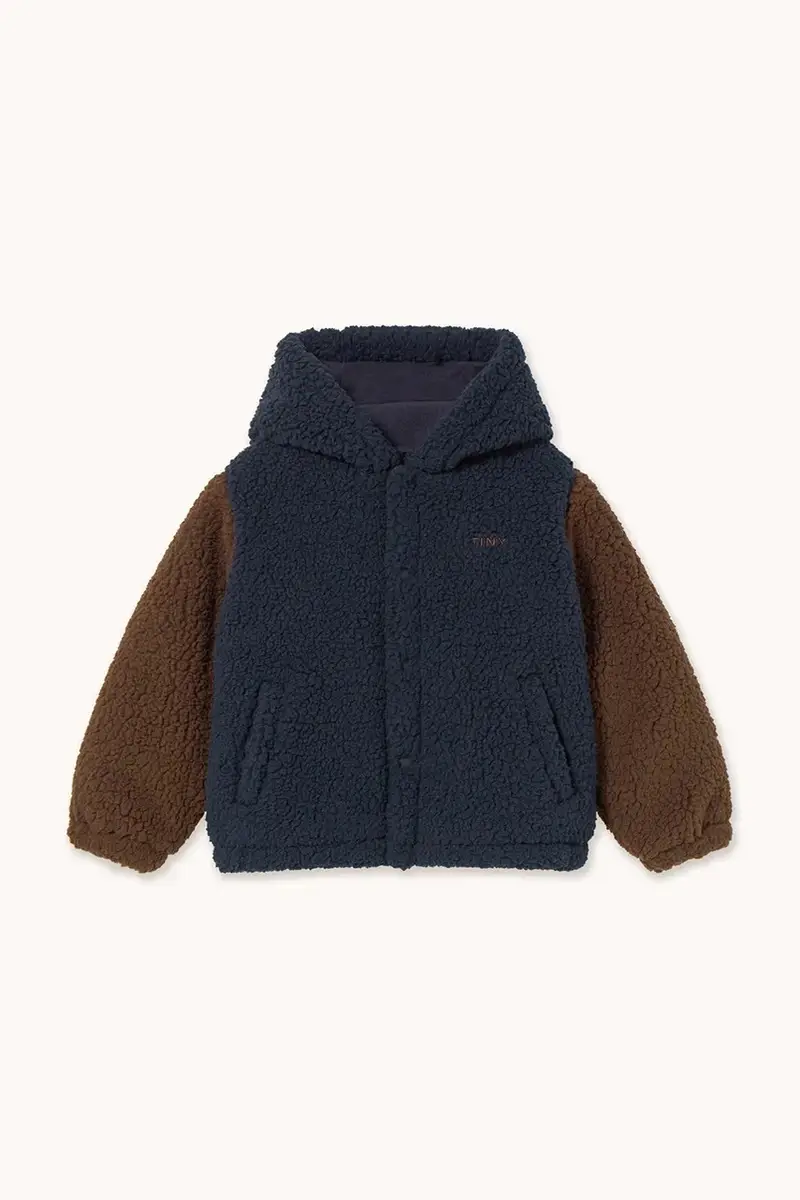 giacca per bambini COLOR BLOCK POLAR SHERPA HOODIE colore blu navy AW25-362 miniatura 2