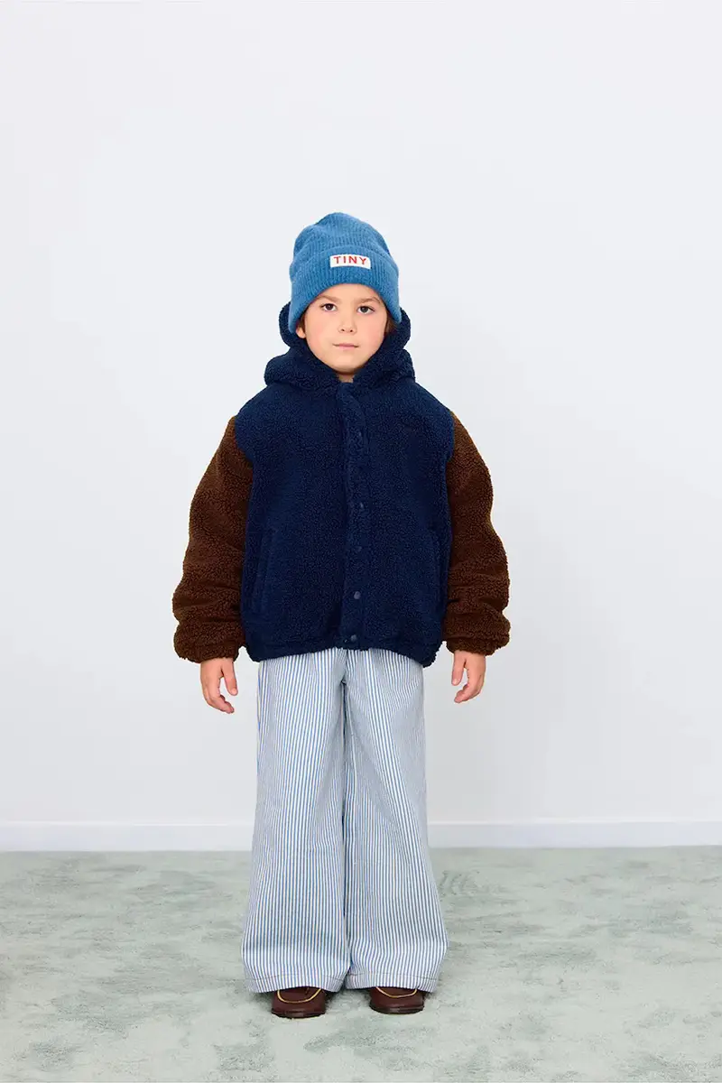 giacca per bambini COLOR BLOCK POLAR SHERPA HOODIE colore blu navy AW25-362