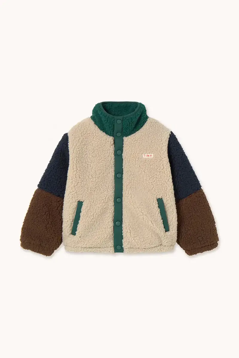 giacca per bambini COLOR BLOCK POLAR SHERPA JACKET colore verde AW25-360 miniatura 2