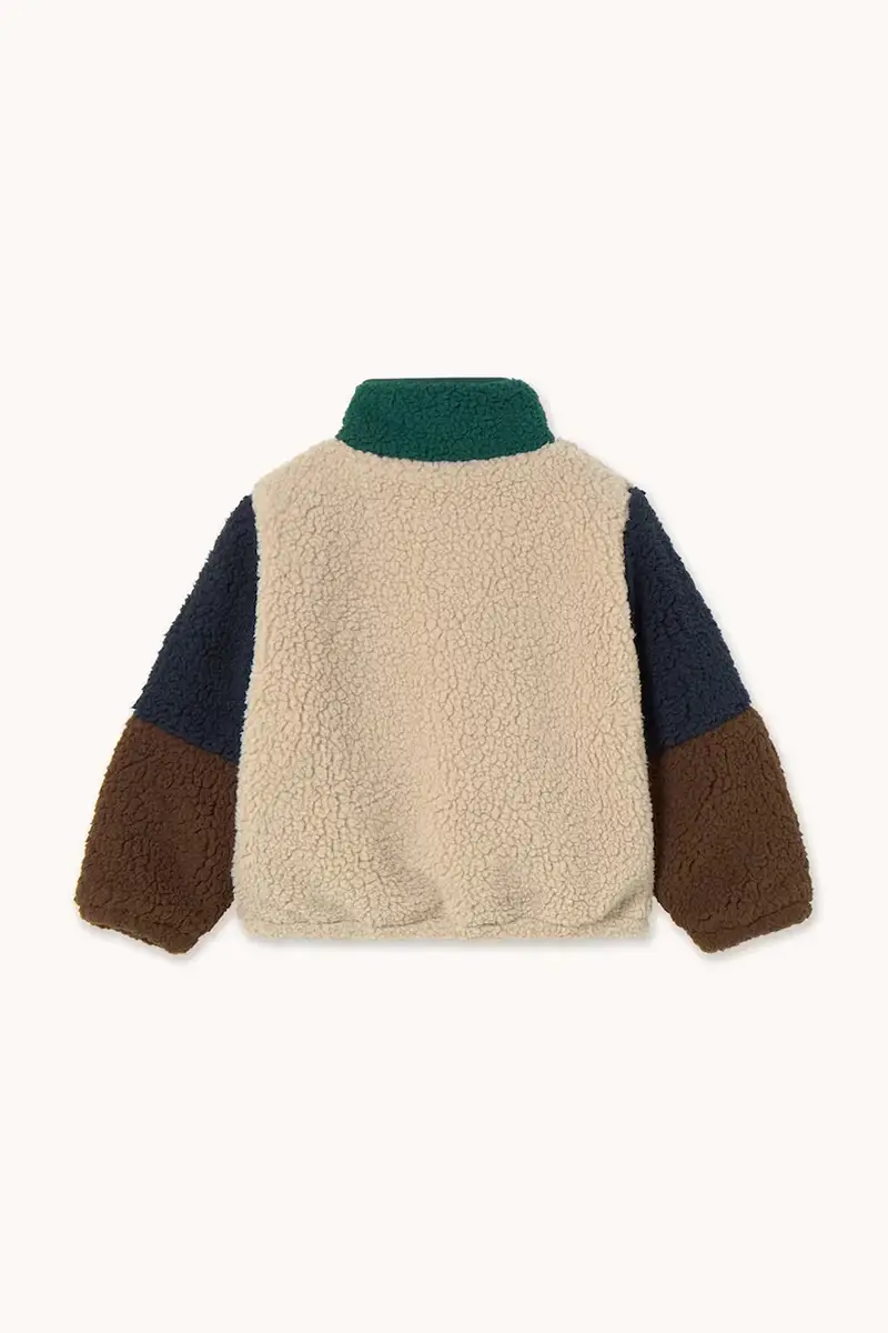 giacca per bambini COLOR BLOCK POLAR SHERPA JACKET colore verde AW25-360 miniatura 3