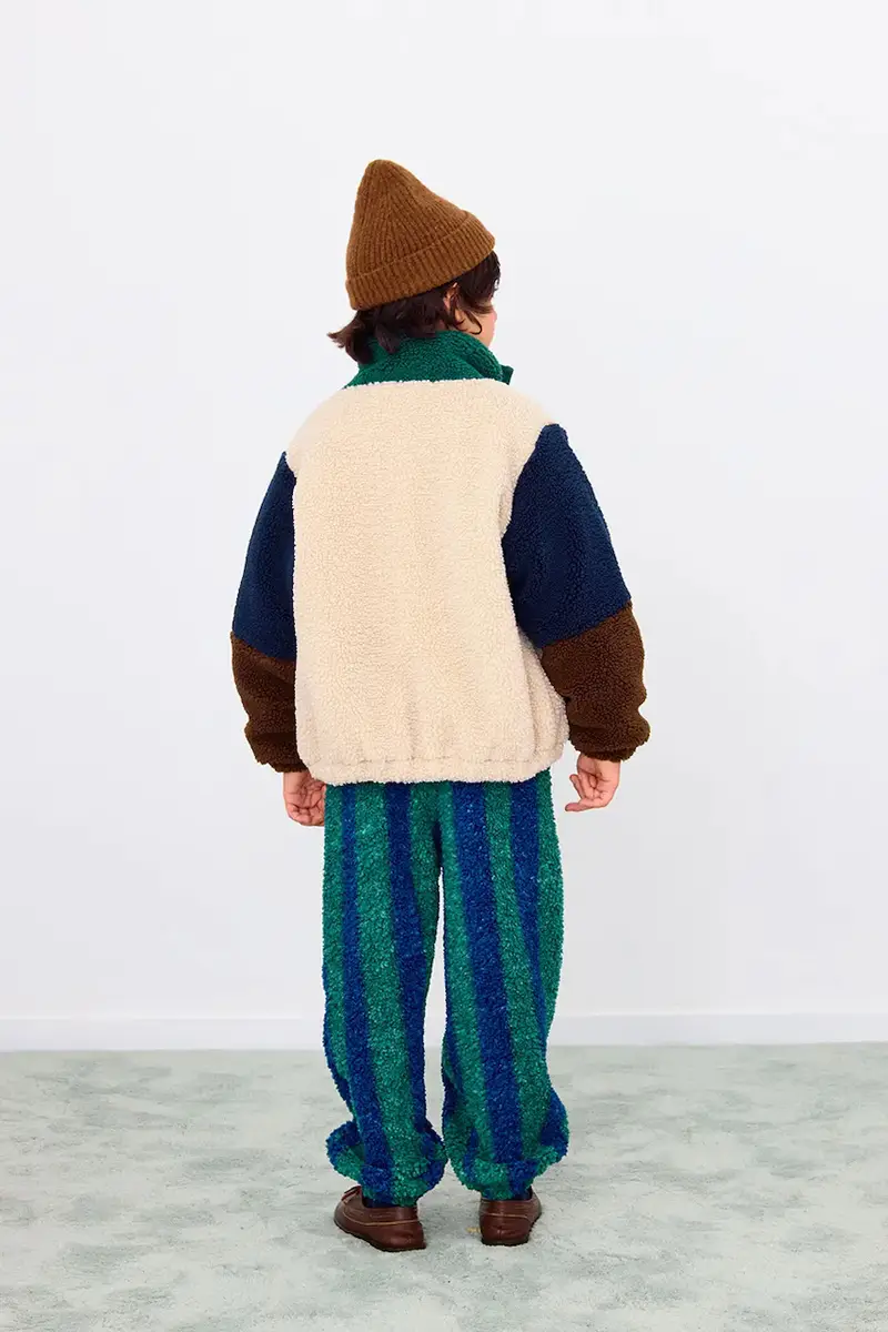 giacca per bambini COLOR BLOCK POLAR SHERPA JACKET colore verde AW25-360 miniatura 4