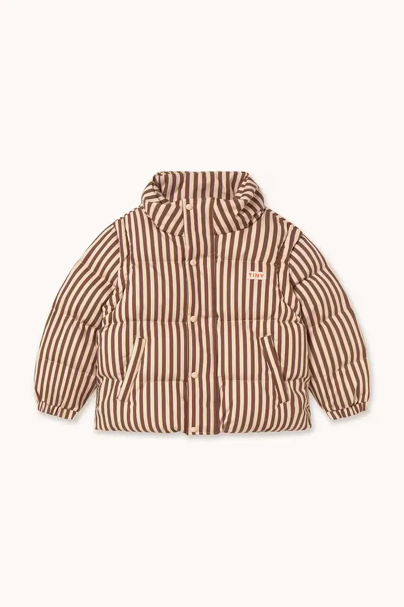 giacca per bambini in cotone STRIPES SHORT PADDED JACKET colore rosa AW25-484 miniatura 2