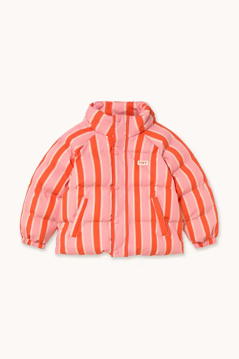 giacca per bambini RETRO STRIPES SHORT PADDED JACKET colore rosa AW25-147 miniatura 2