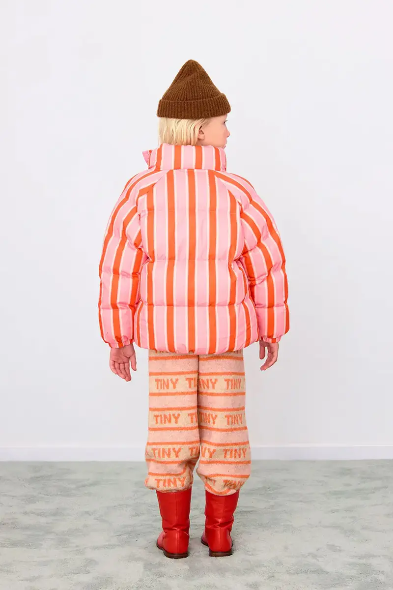 giacca per bambini RETRO STRIPES SHORT PADDED JACKET colore rosa AW25-147 miniatura 4