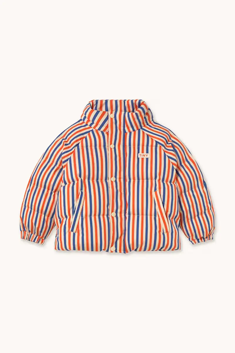 giacca per bambini STRIPES SHORT PADDED JACKET colore arancione AW25-146