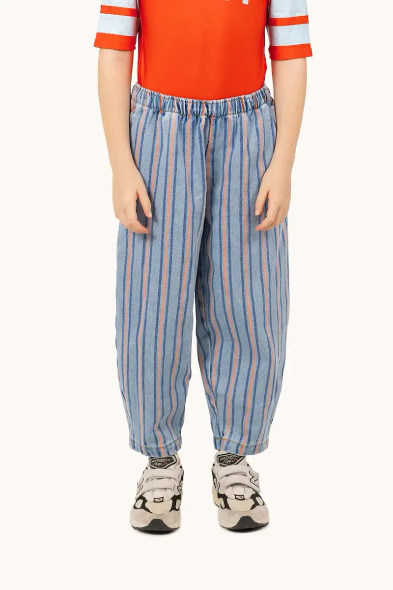 pantaloni in lana bambino/a STRIPES MULTICOLOR PANT colore blu SS25-238 miniatura 4