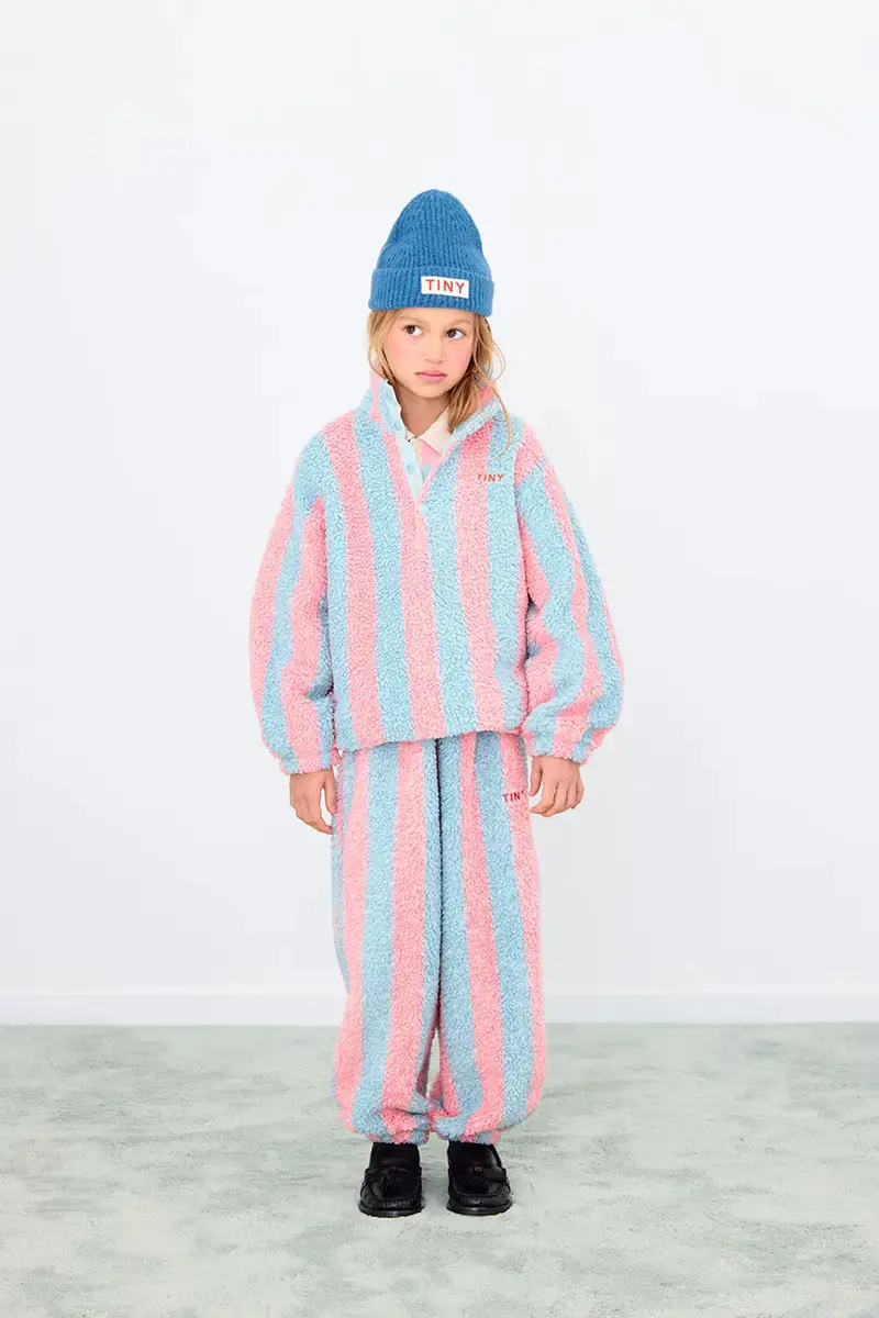 pantaloni tuta bambino/a STRIPES SHERPA SWEATPANT colore blu AW25-373