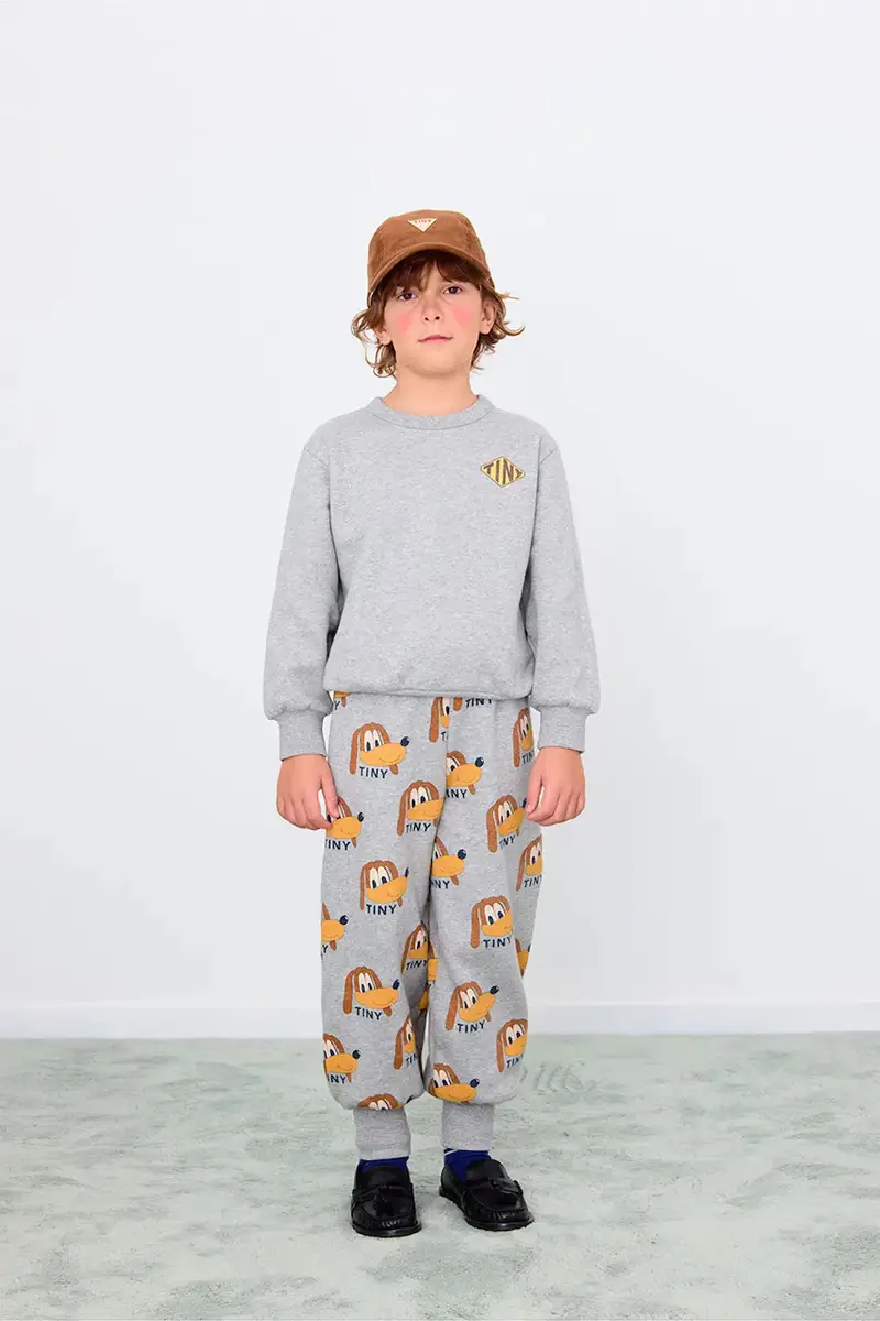 pantaloni tuta in cotone bambino/a DOGS SWEATPANT colore grigio AW25-068