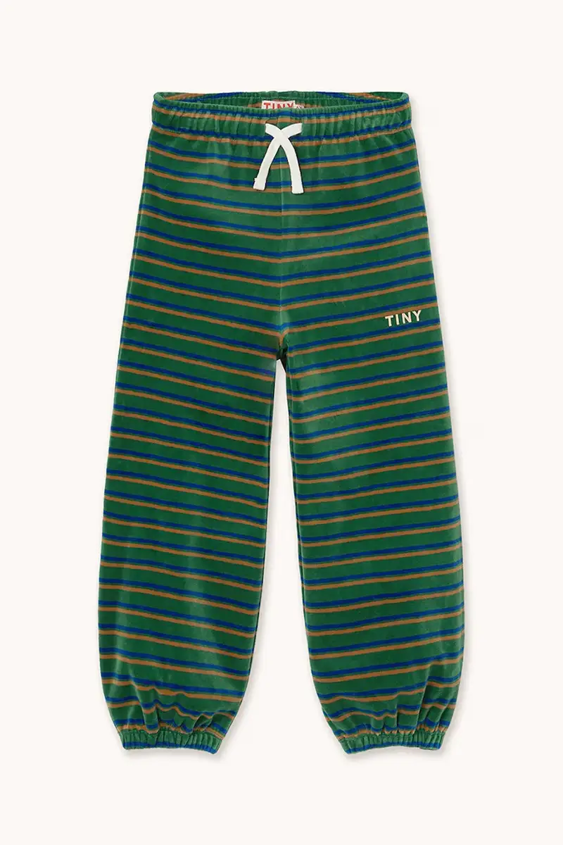 pantaloni tuta in cotone bambino/a DUO STRIPES SWEATPANT colore verde AW25-252 Turchese miniatura 2